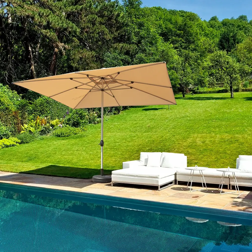 Patio Umbrella - Aluminum Rectangular Market Umbrella - Image 14