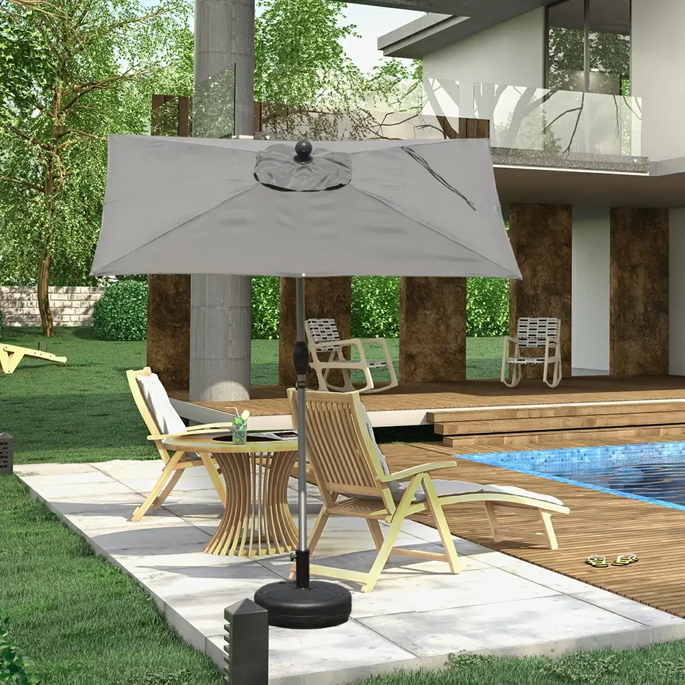 Patio Umbrella - Aluminum Rectangular Market Umbrella - Image 20