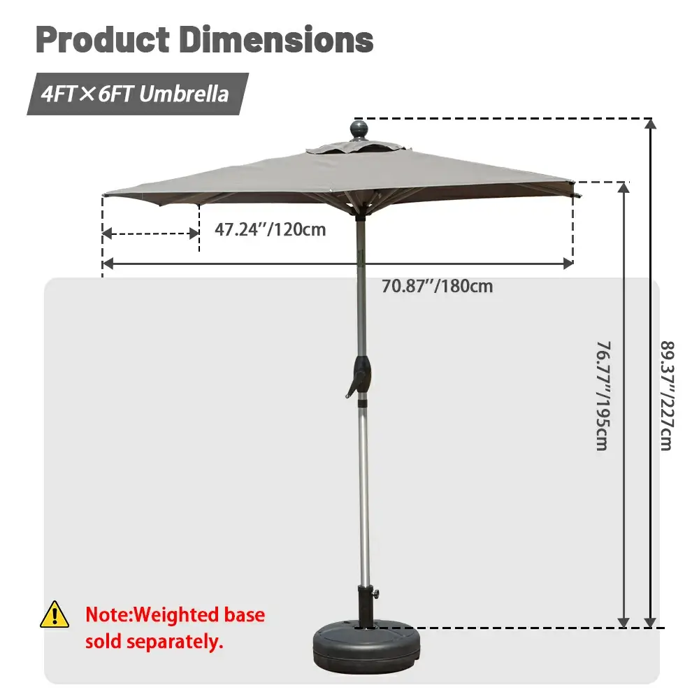 Patio Umbrella - Aluminum Rectangular Market Umbrella - Image 21