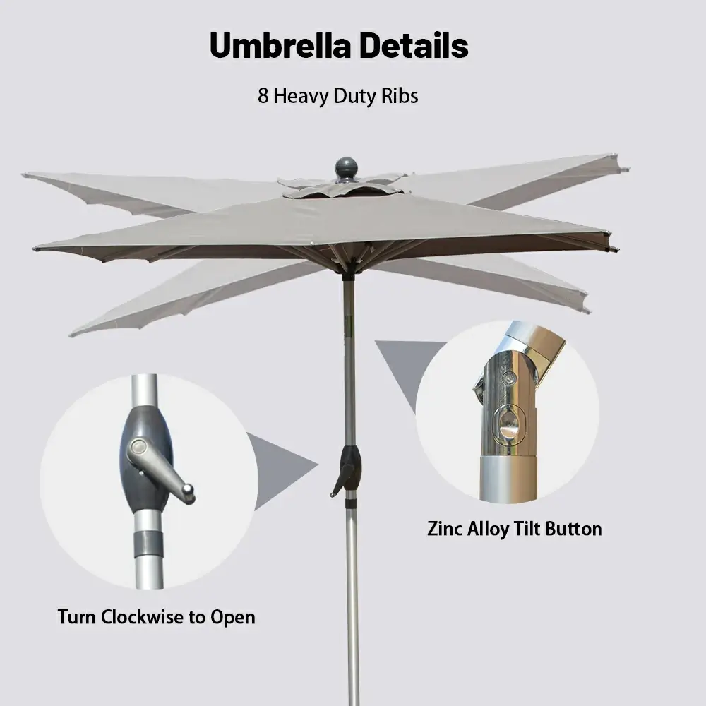 Patio Umbrella - Aluminum Rectangular Market Umbrella - Image 22