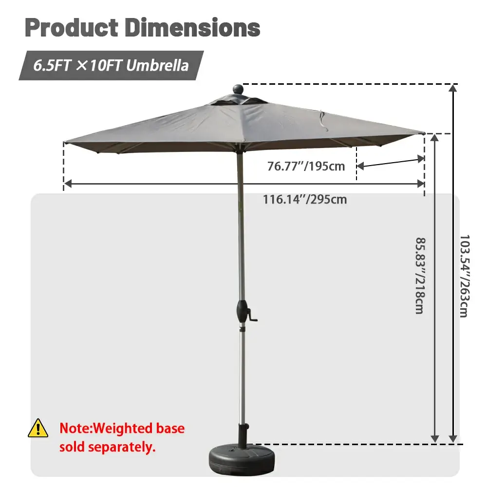 Patio Umbrella - Aluminum Rectangular Market Umbrella - Image 27