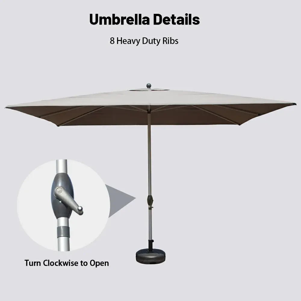 Patio Umbrella - Aluminum Rectangular Market Umbrella - Image 33