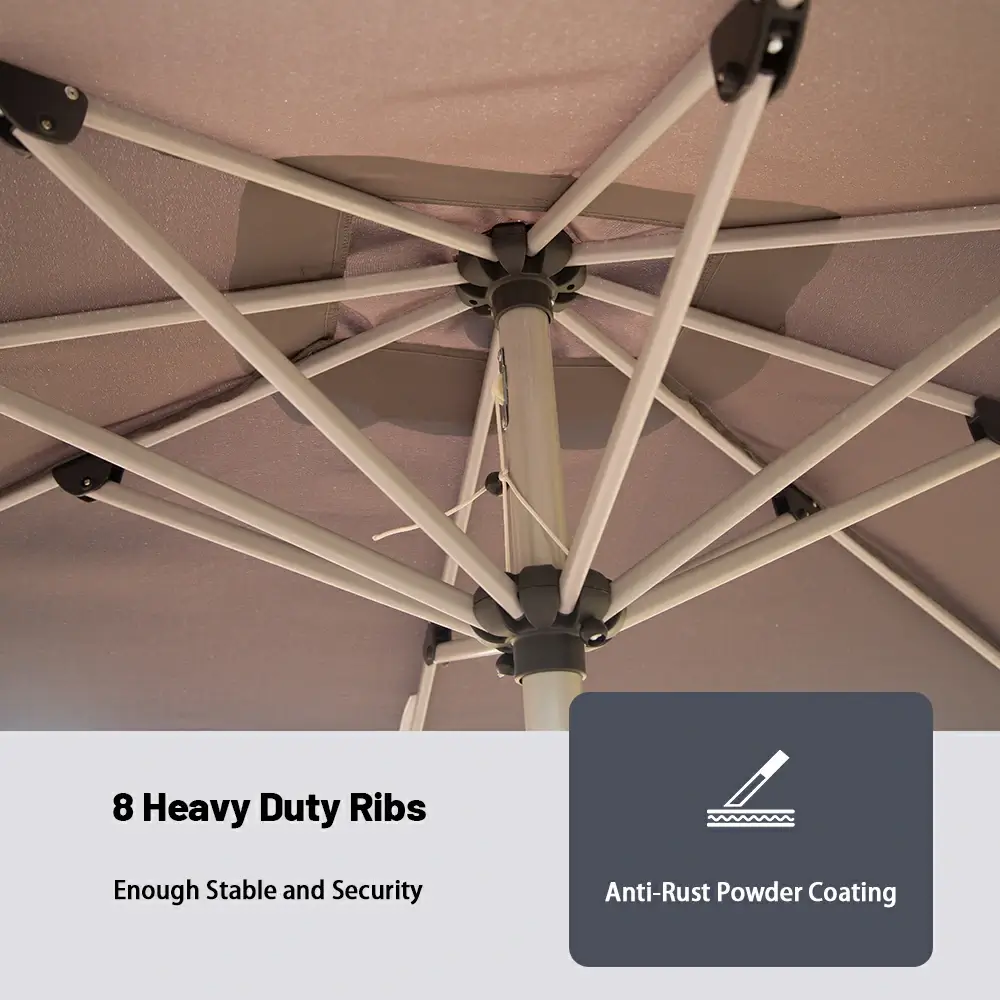Patio Umbrella - Aluminum Rectangular Market Umbrella - Image 35