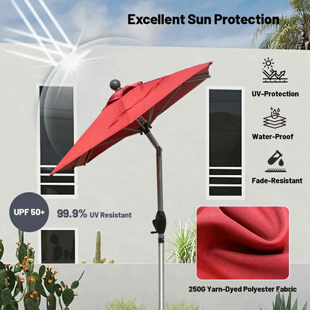 Patio Umbrella - Aluminum Rectangular Market Umbrella - Image 40