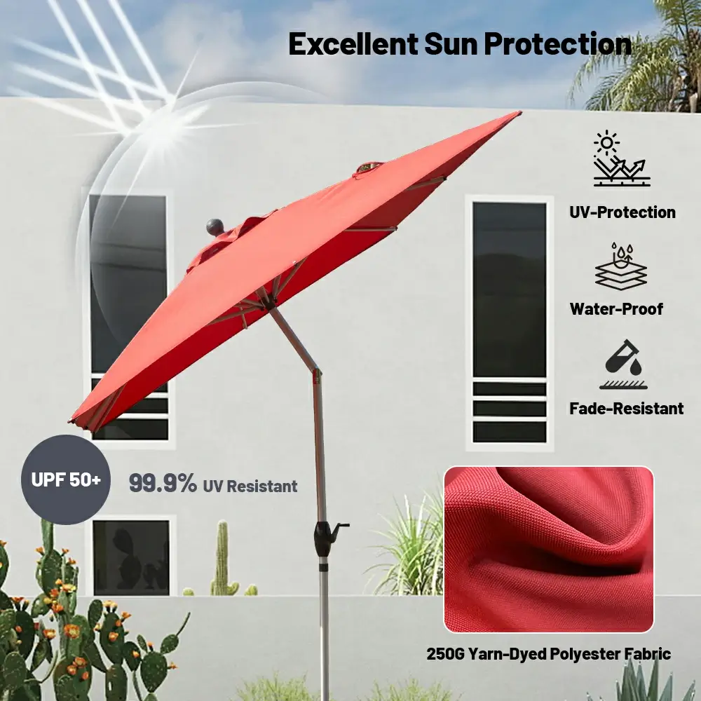 Patio Umbrella - Aluminum Rectangular Market Umbrella - Image 46