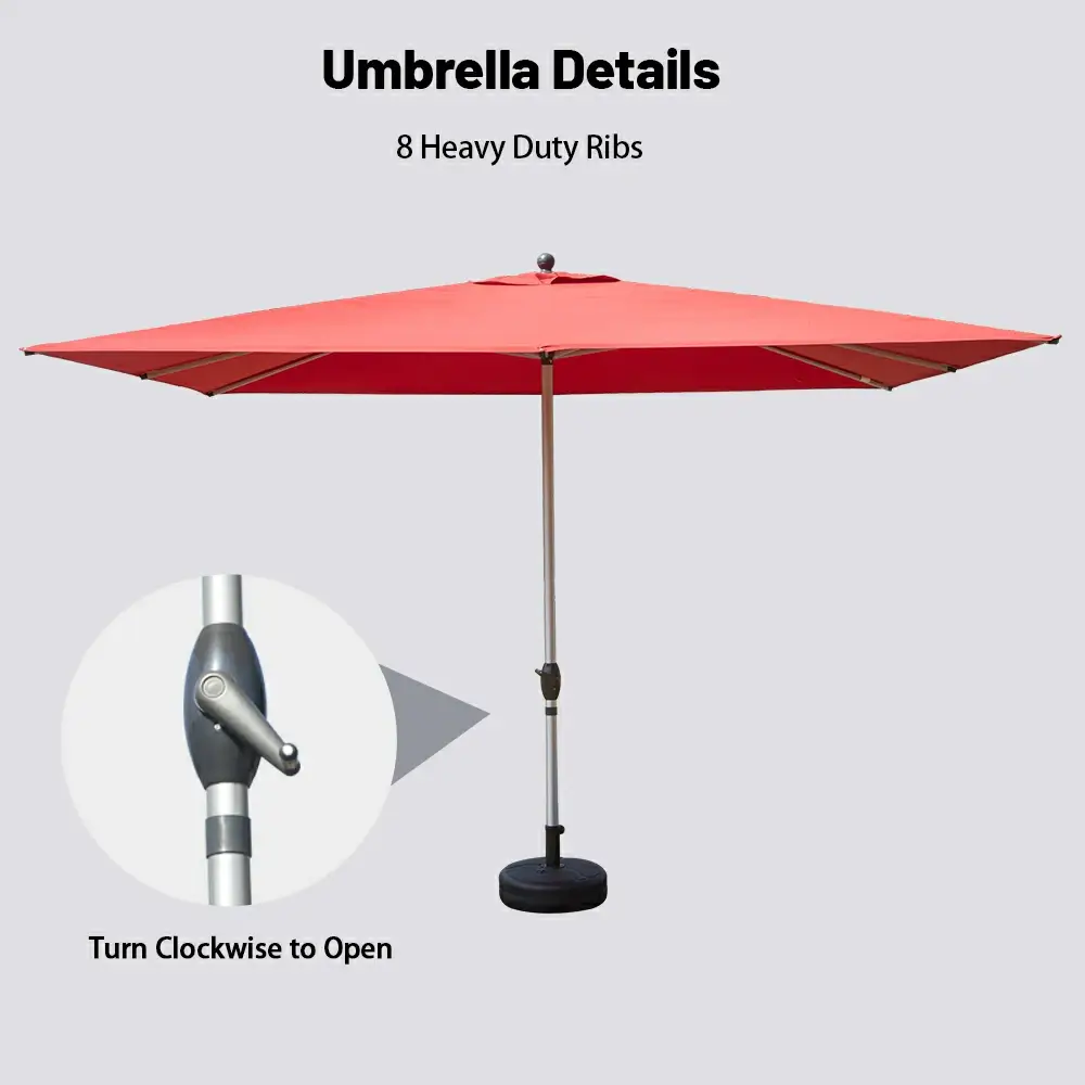 Patio Umbrella - Aluminum Rectangular Market Umbrella - Image 50