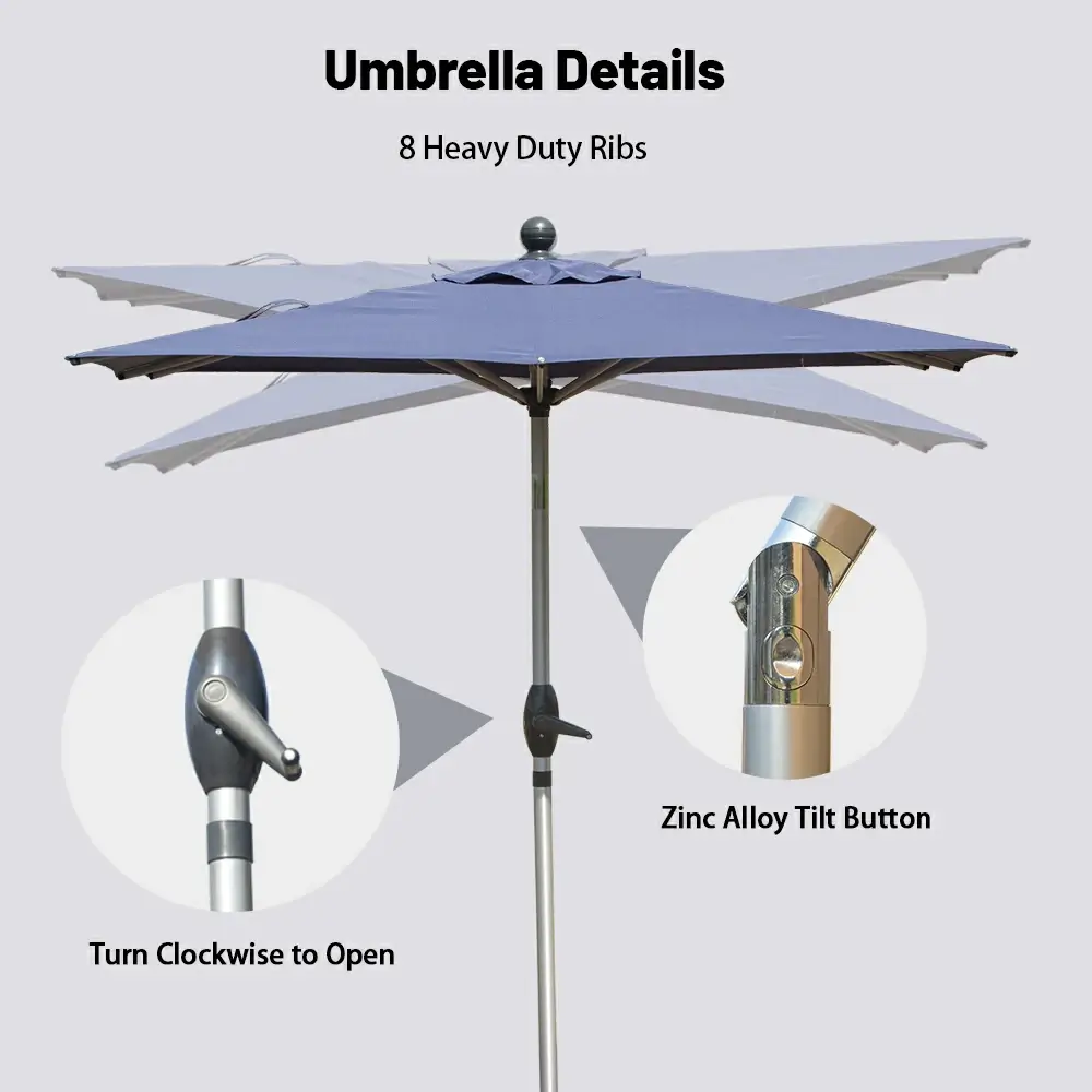 Patio Umbrella - Aluminum Rectangular Market Umbrella - Image 56