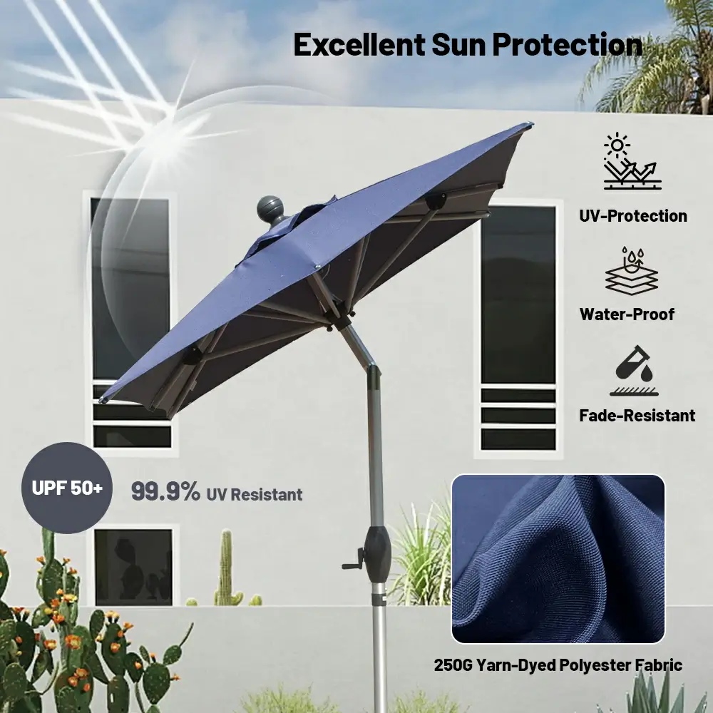 Patio Umbrella - Aluminum Rectangular Market Umbrella - Image 57