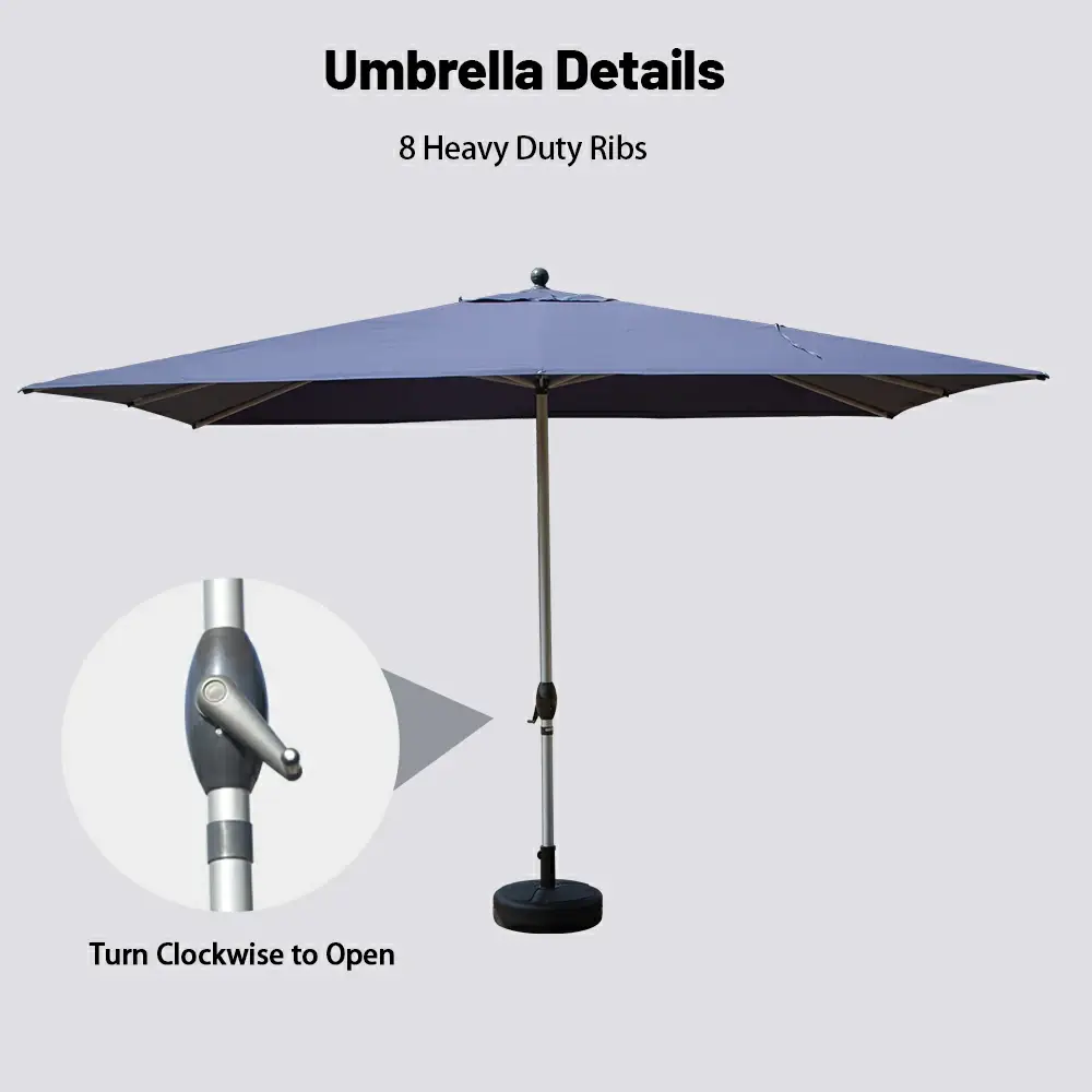 Patio Umbrella - Aluminum Rectangular Market Umbrella - Image 68