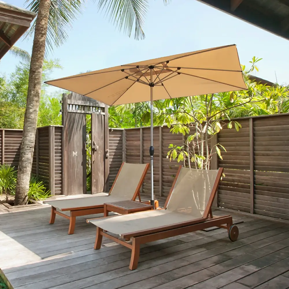 Patio Umbrella - Aluminum Rectangular Market Umbrella - Image 7