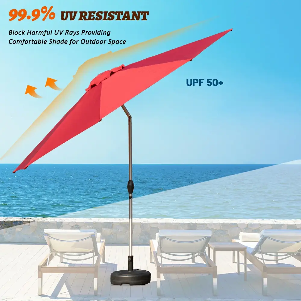 Patio Umbrella - Aluminum Round Market Umbrella - Image 12