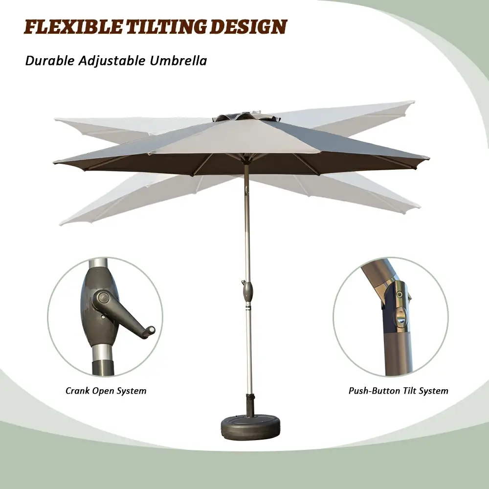 Patio Umbrella - Aluminum Round Market Umbrella - Image 25