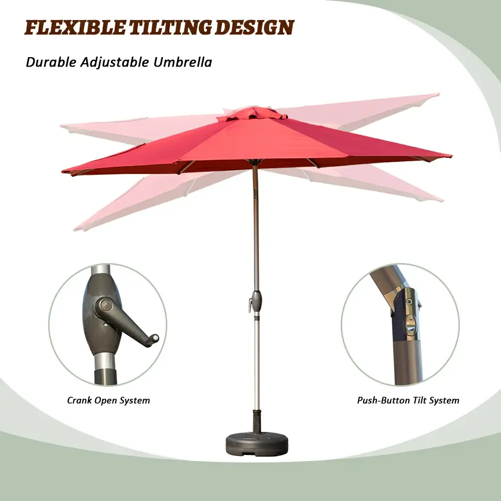 Patio Umbrella - Aluminum Round Market Umbrella - Image 38
