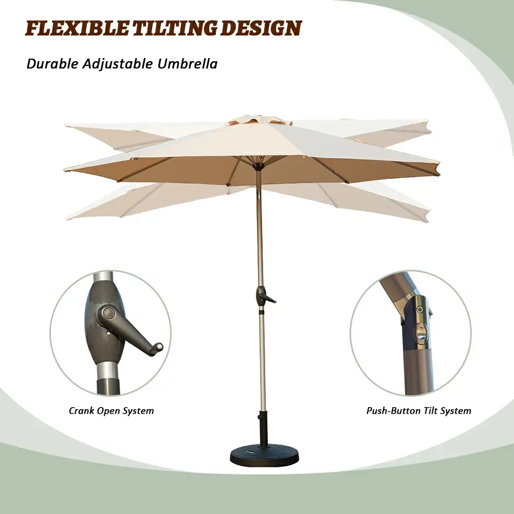 Patio Umbrella - Aluminum Round Market Umbrella - Image 4