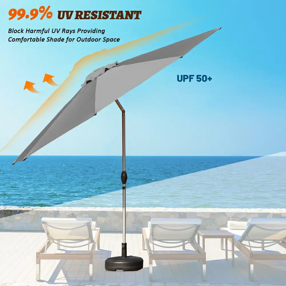 Patio Umbrella - Aluminum Round Market Umbrella - Image 45