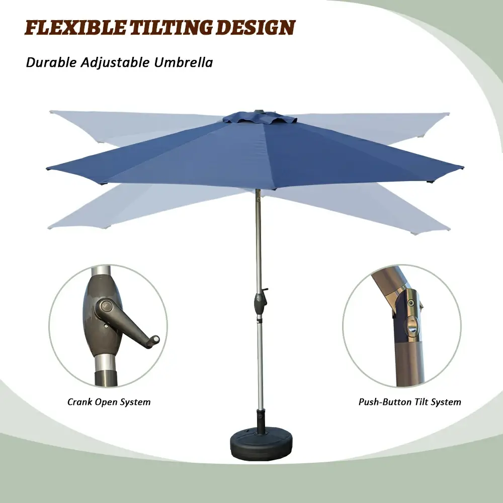 Patio Umbrella - Aluminum Round Market Umbrella - Image 50