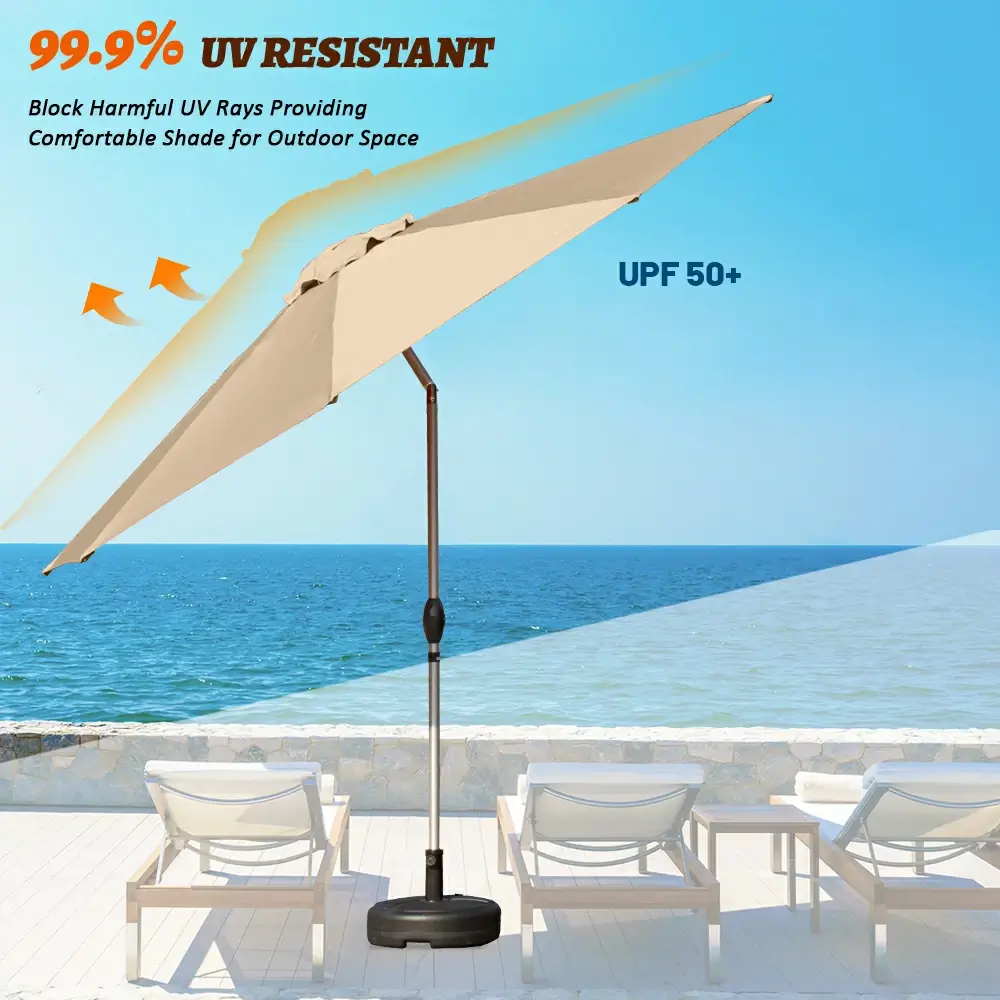 Patio Umbrella - Aluminum Round Market Umbrella - Image 58