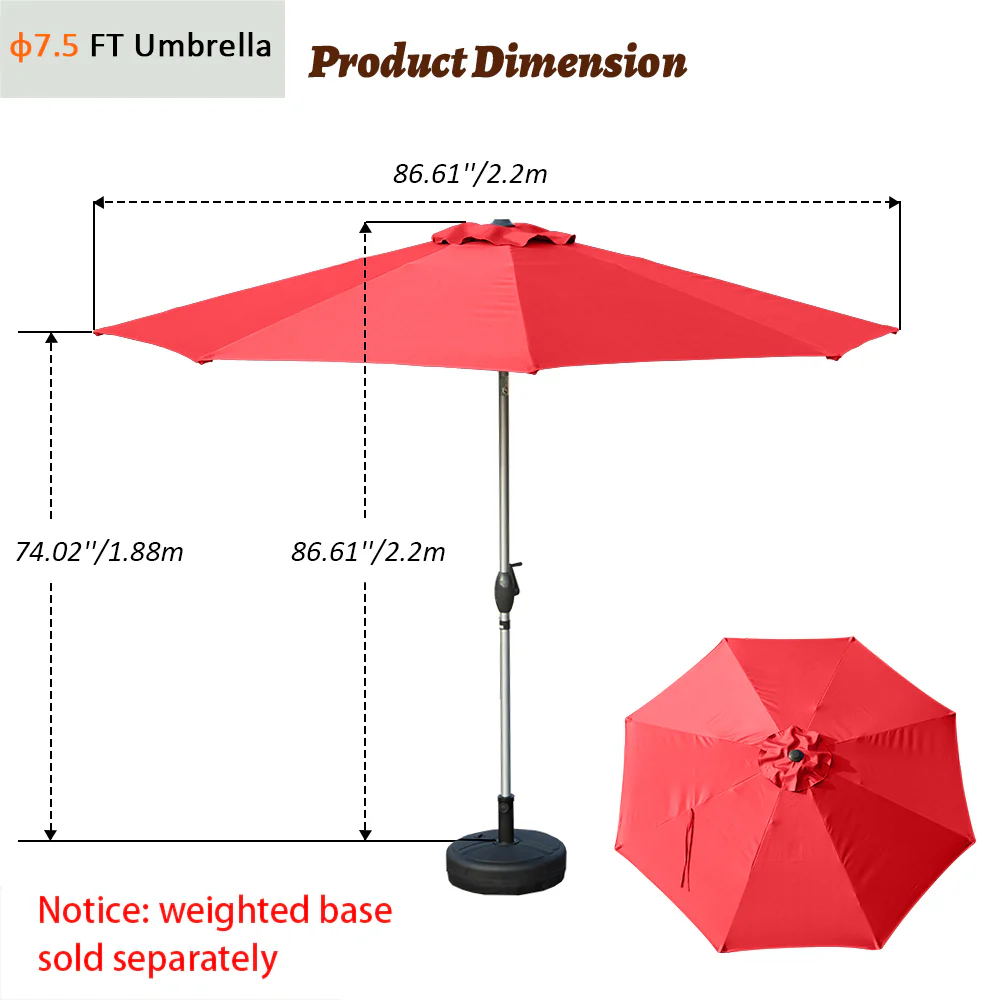 Patio Umbrella - Aluminum Round Market Umbrella - Image 61