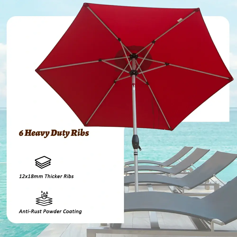 Patio Umbrella - Aluminum Round Market Umbrella - Image 62