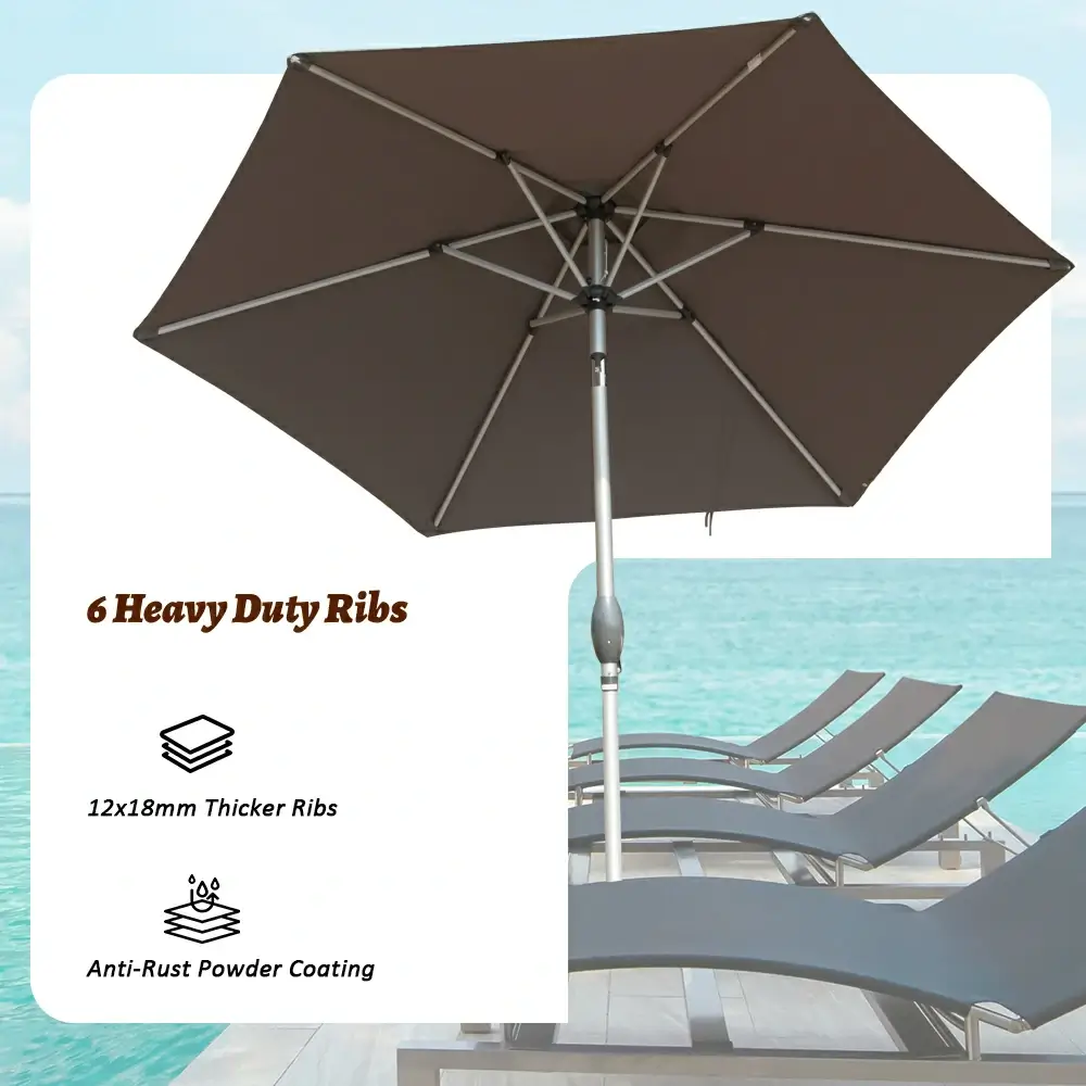 Patio Umbrella - Aluminum Round Market Umbrella - Image 68