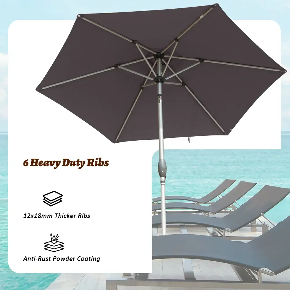 Patio Umbrella - Aluminum Round Market Umbrella - Image 75