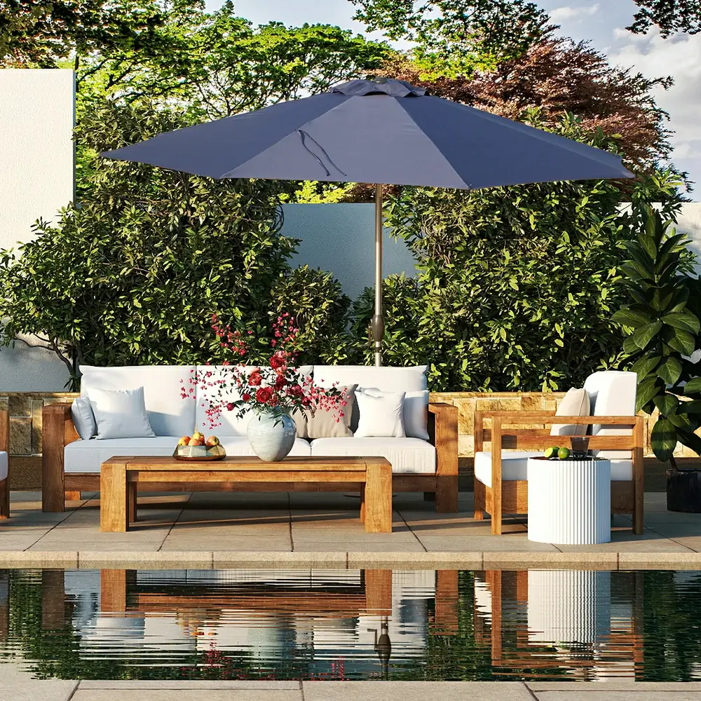 Patio Umbrella - Aluminum Round Market Umbrella - Image 79