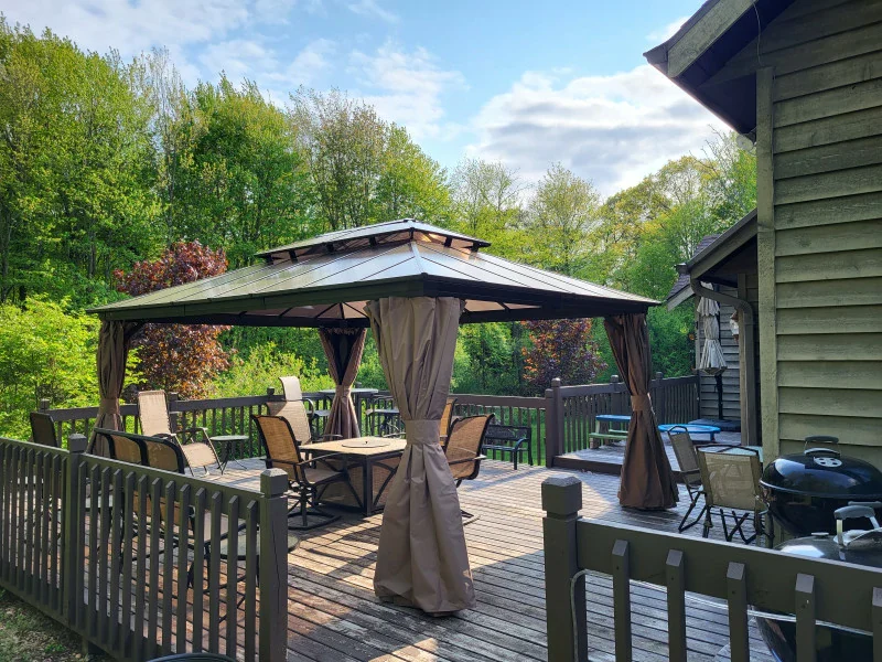 Polycarbonate Hardtop Gazebo Dark Brown - Image 18
