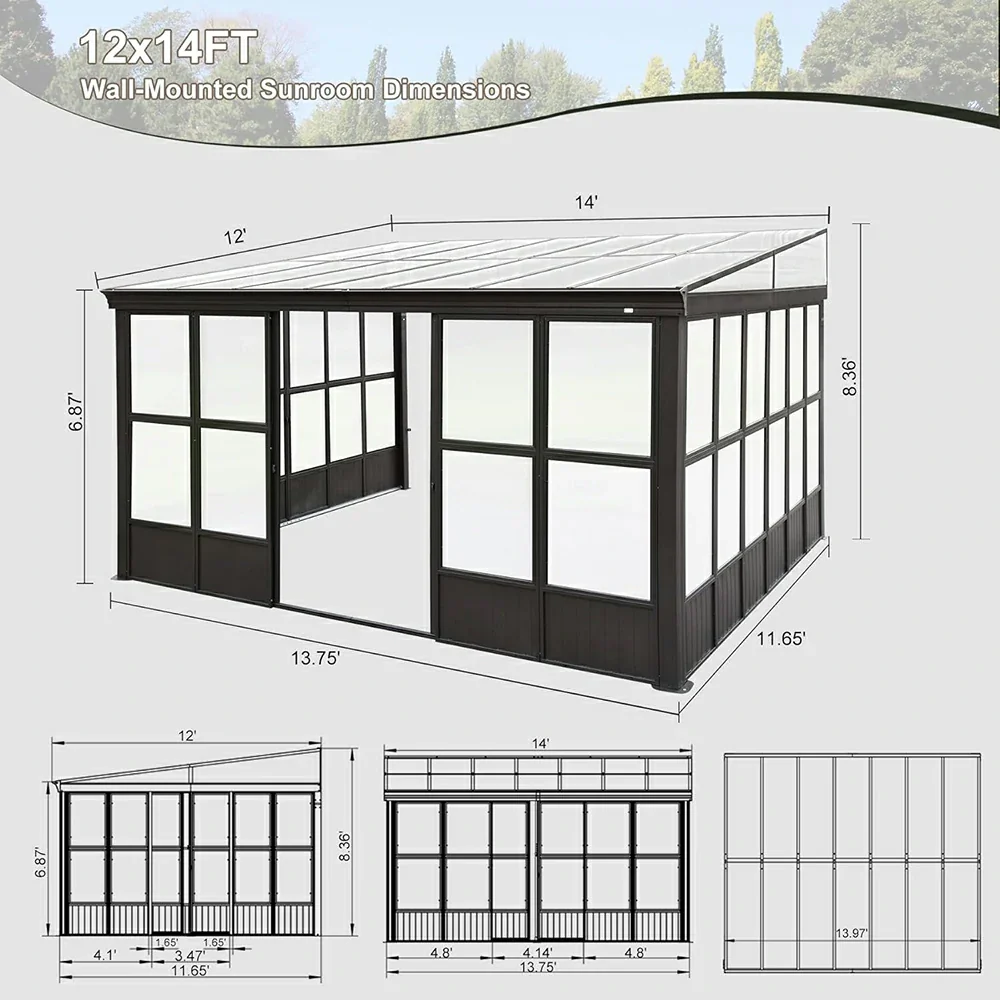 Polycarbonate Wall Mounted Sunroom - Image 23