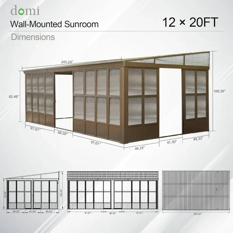Polycarbonate Wall Mounted Sunroom - Image 37