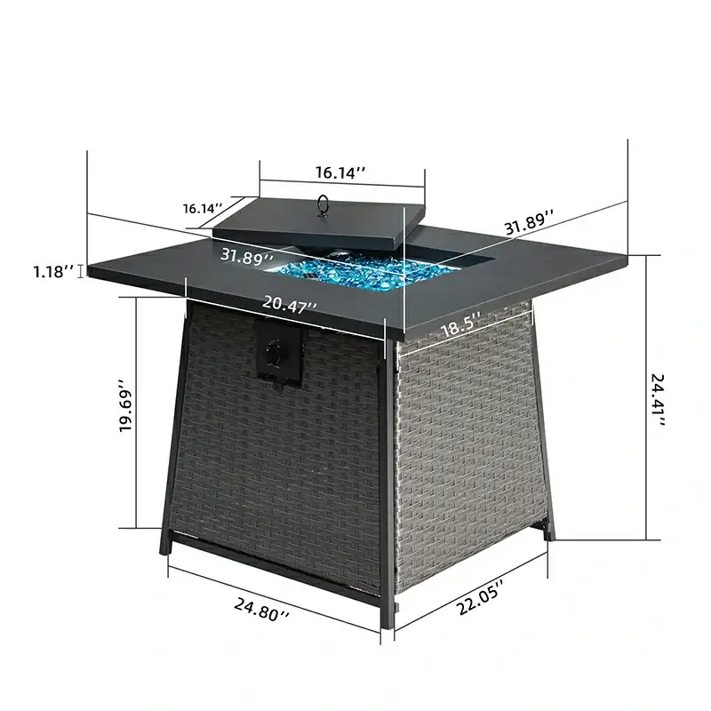 Propane Fire Pit Square Table - Image 12