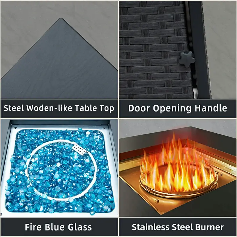 Propane Fire Pit Square Table - Image 3