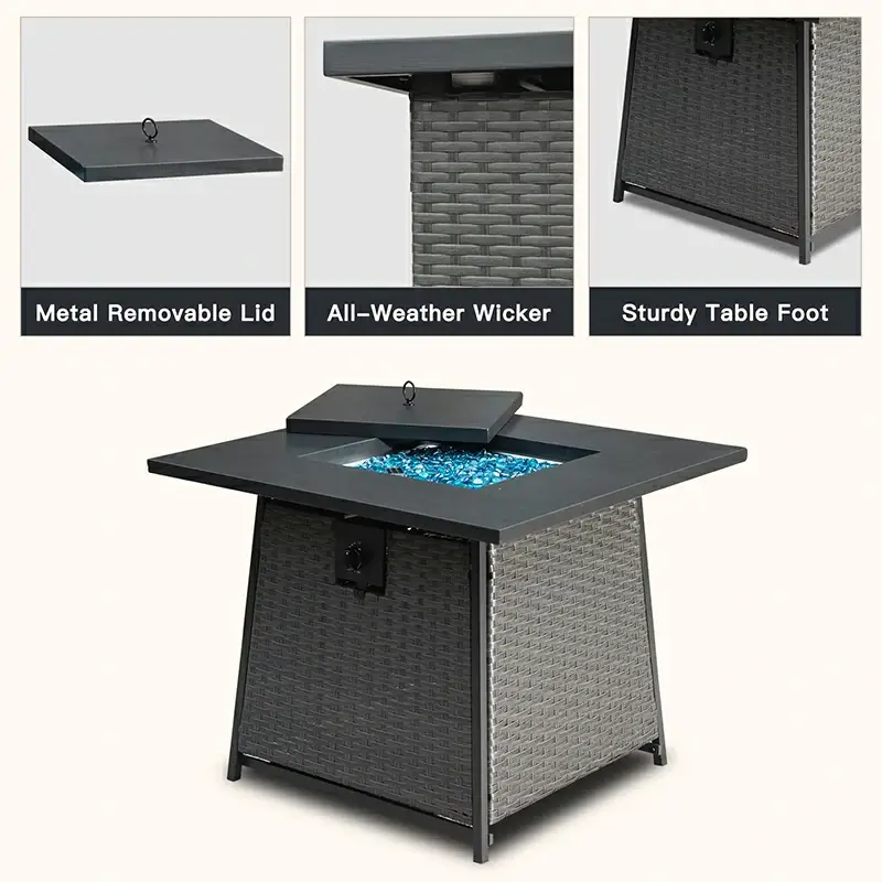Propane Fire Pit Square Table - Image 7
