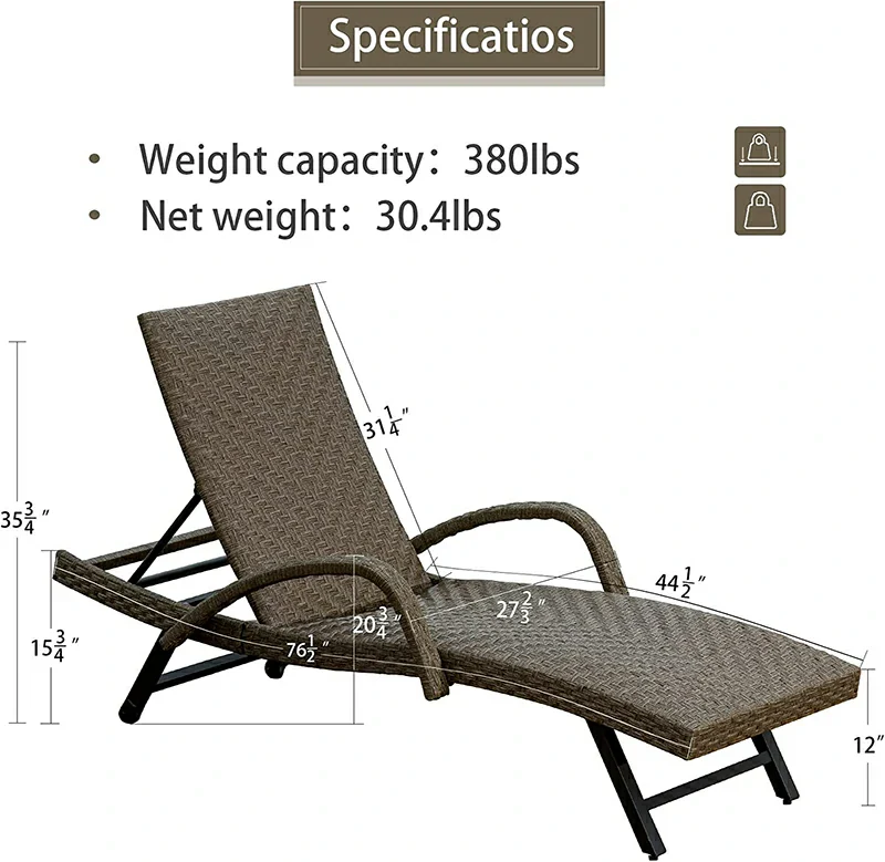 Rattan Chaise Lounge - Image 19