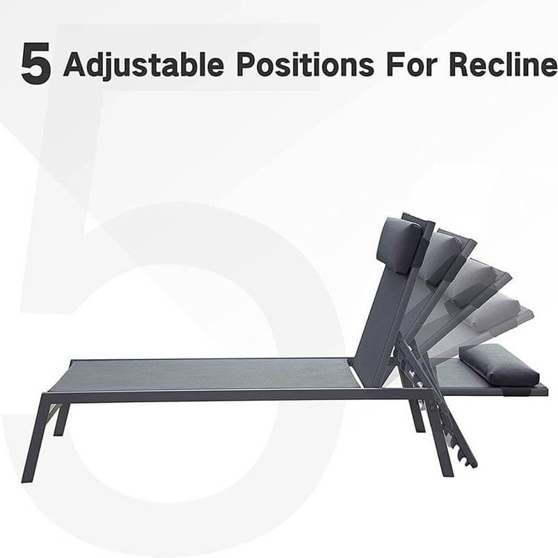 Steel Patio Chaise Lounge Set 3 Pieces - Image 10