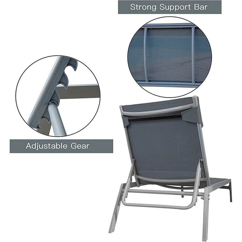 Steel Patio Chaise Lounge Set 3 Pieces - Image 12