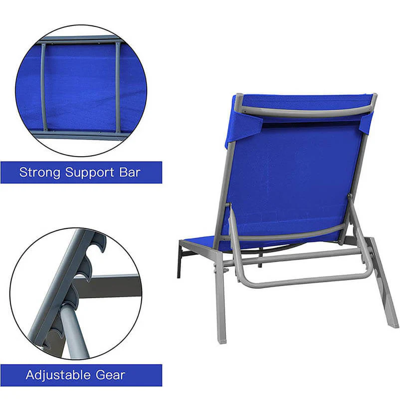 Steel Patio Chaise Lounge Set 3 Pieces - Image 3