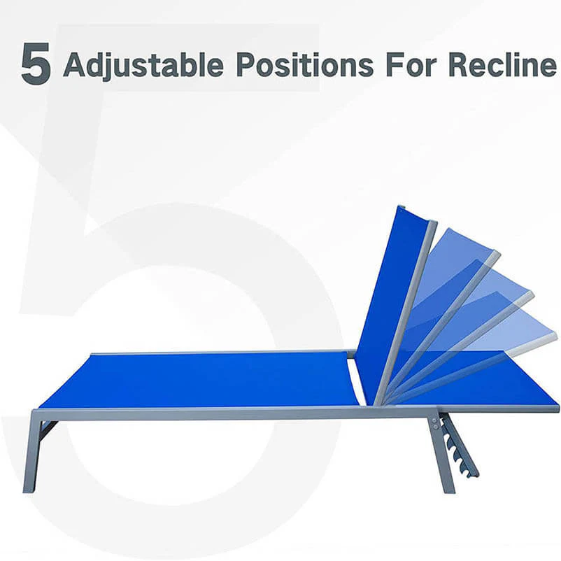 Steel Patio Chaise Lounge Set 3 Pieces - Image 5