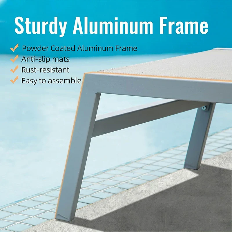 Sunbathing Aluminum Chaise Lounge Set of 3 - Image 19