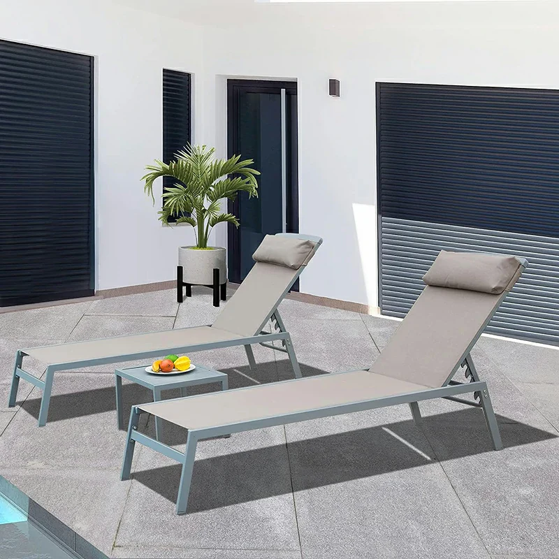 Sunbathing Aluminum Chaise Lounge Set of 3 - Image 20