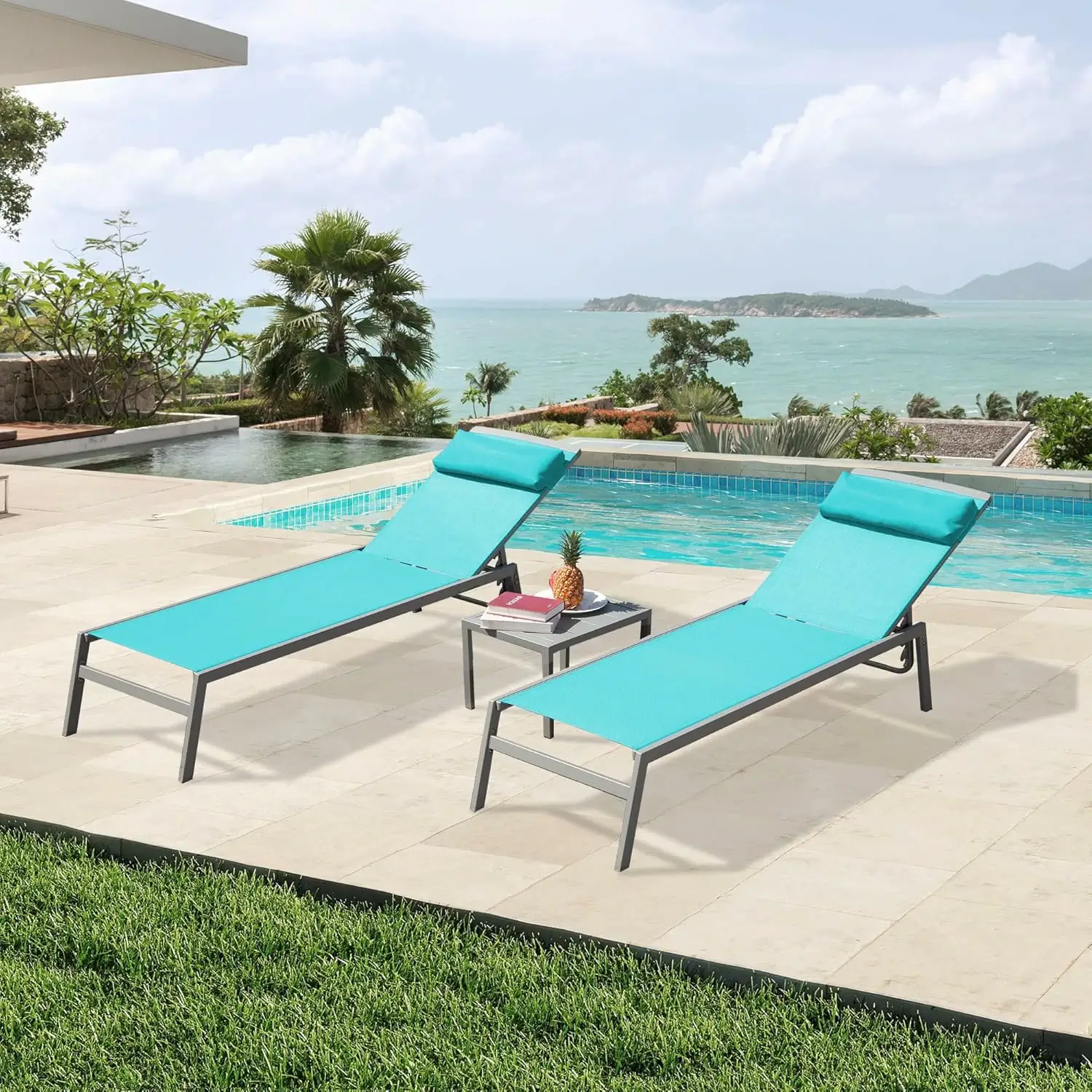 Sunbathing Aluminum Chaise Lounge Set of 3 - Image 21