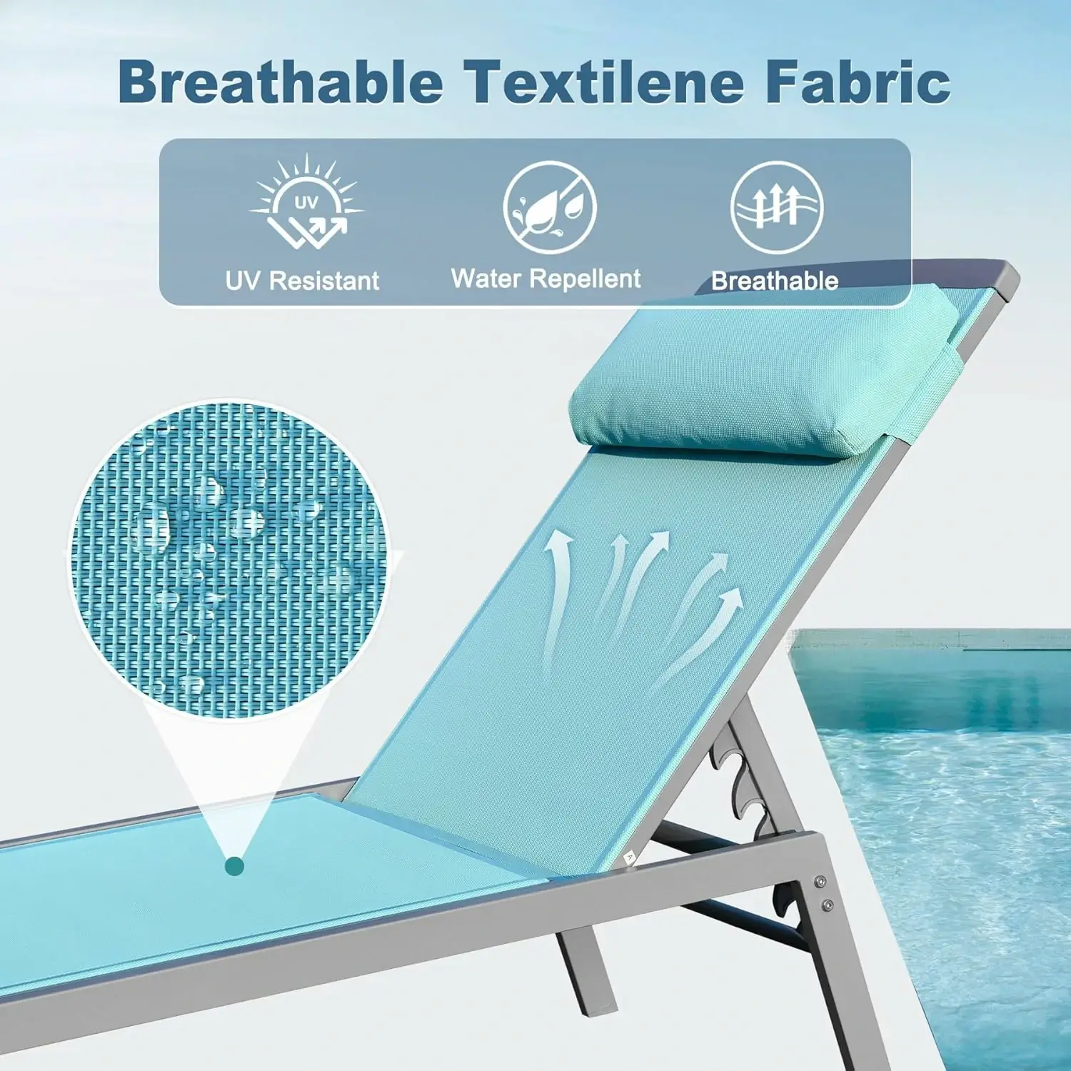 Sunbathing Aluminum Chaise Lounge Set of 3 - Image 24