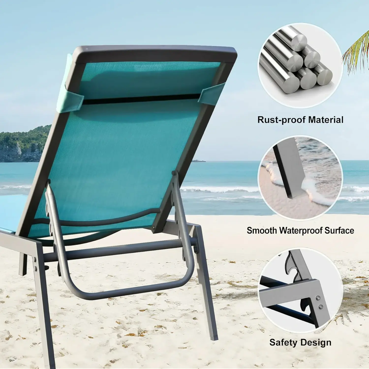 Sunbathing Aluminum Chaise Lounge Set of 3 - Image 25