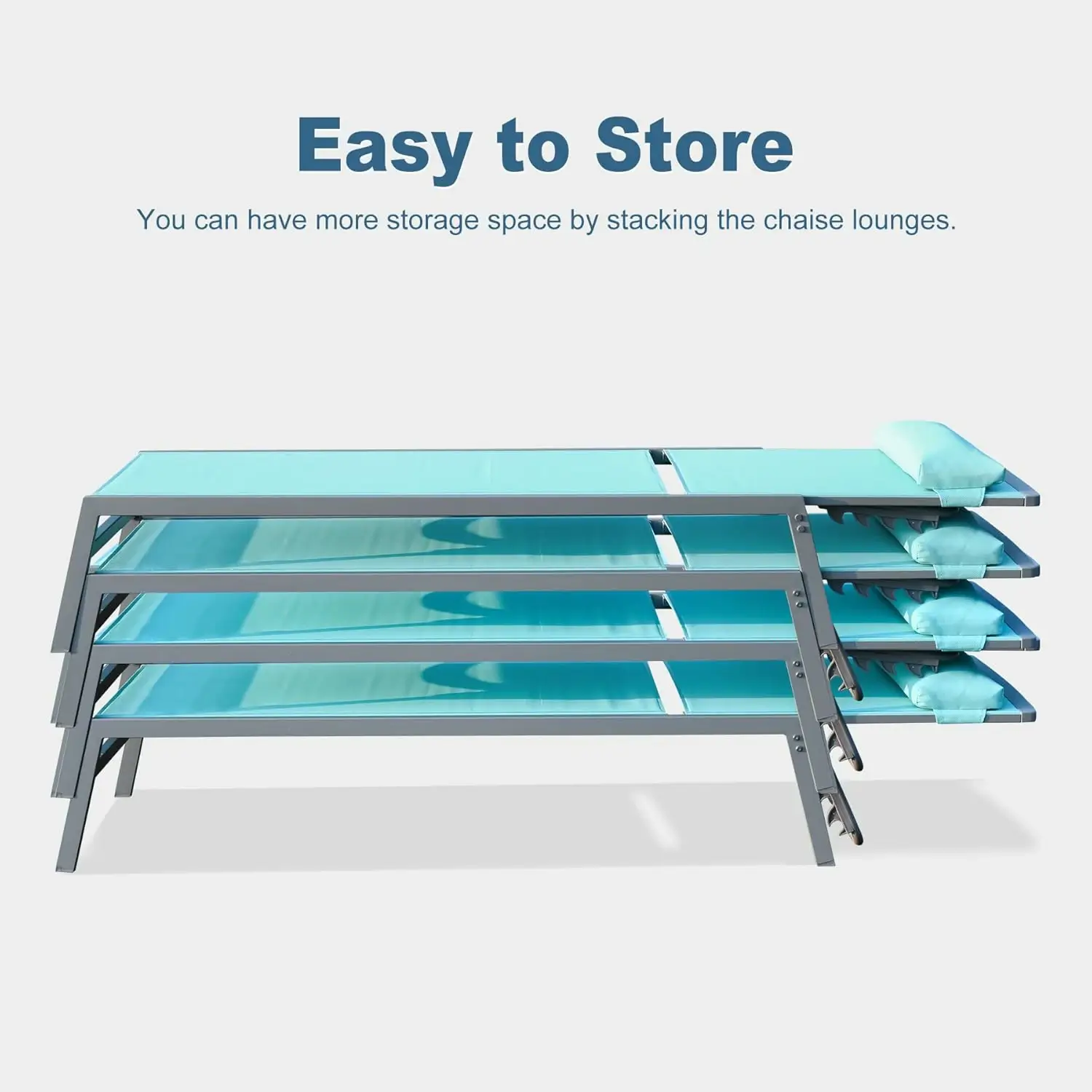 Sunbathing Aluminum Chaise Lounge Set of 3 - Image 27