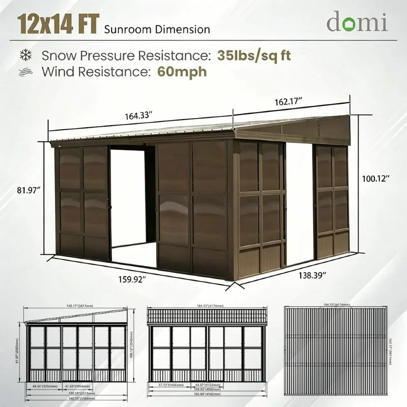 Wall Mounted Sunroom with Side Door - Image 10