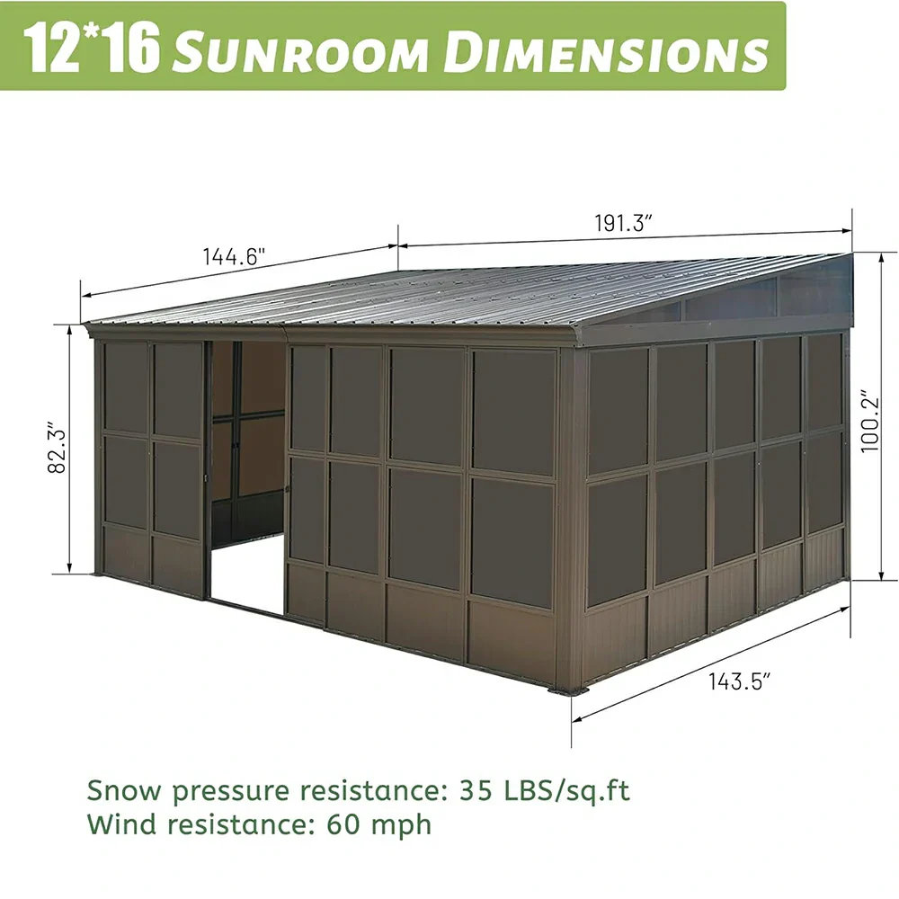 Wall Mounted Sunroom with Side Door - Image 18