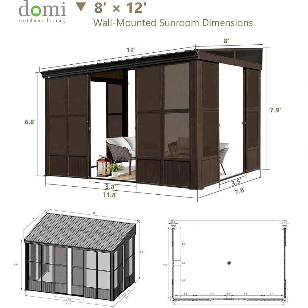 Wall Mounted Sunroom with Side Door - Image 25