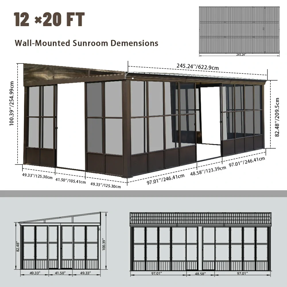 Wall Mounted Sunroom with Side Door - Image 33