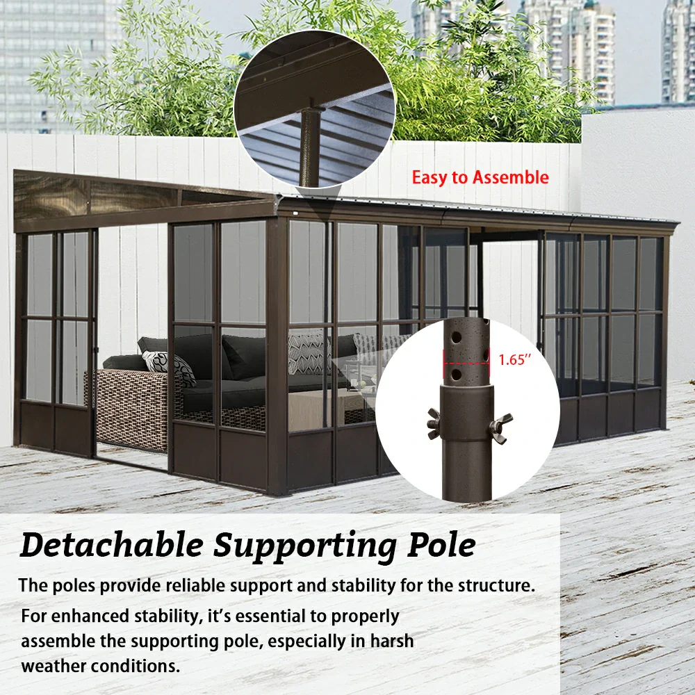 Wall Mounted Sunroom with Side Door - Image 39