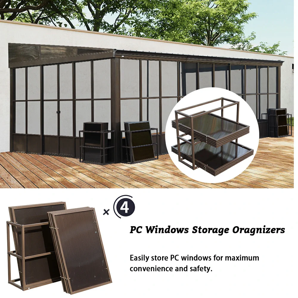 Wall Mounted Sunroom with Side Door - Image 40
