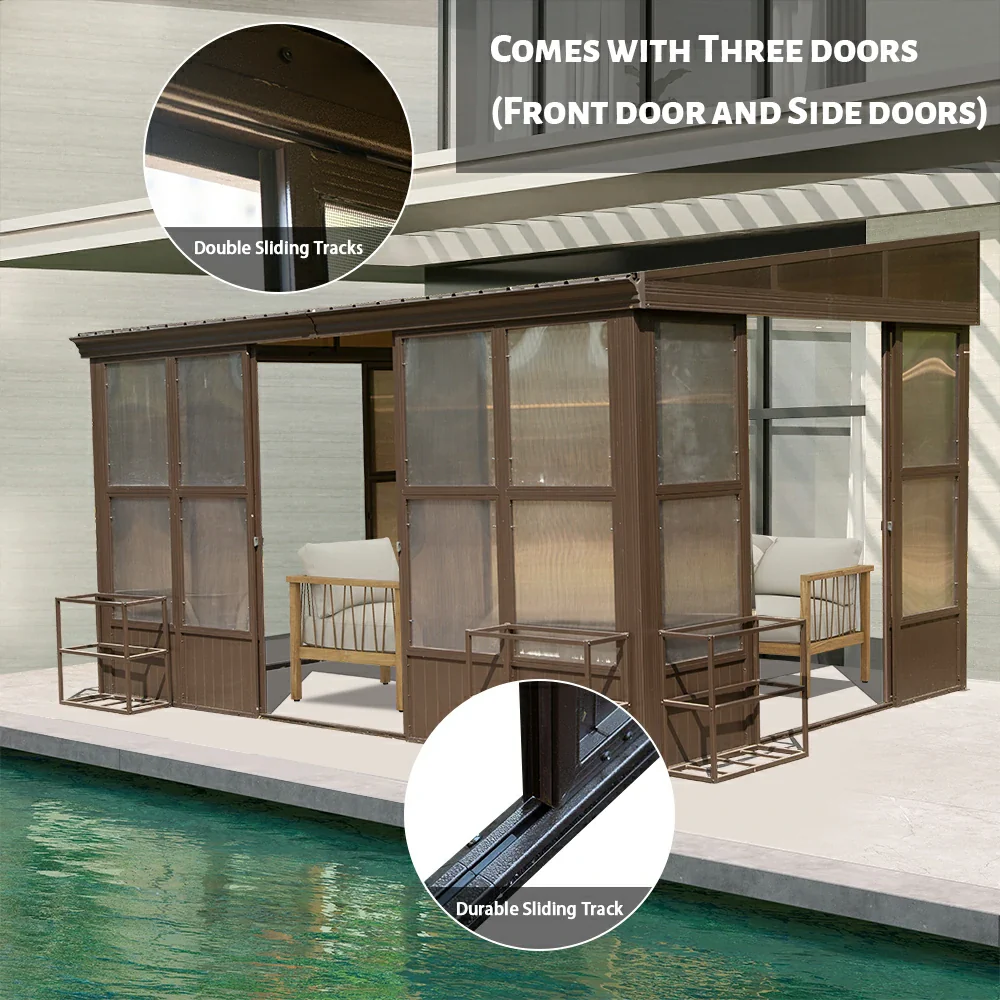Wall Mounted Sunroom with Side Door - Image 47